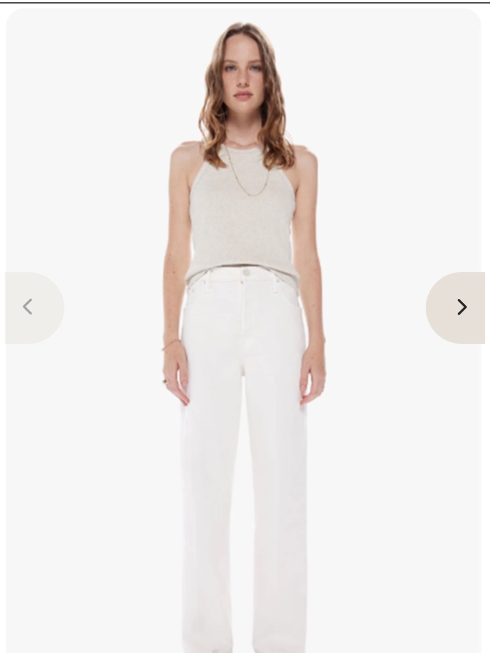 MOTHER High Waisted Spinner Skimp Jeans in Off-White/Cream